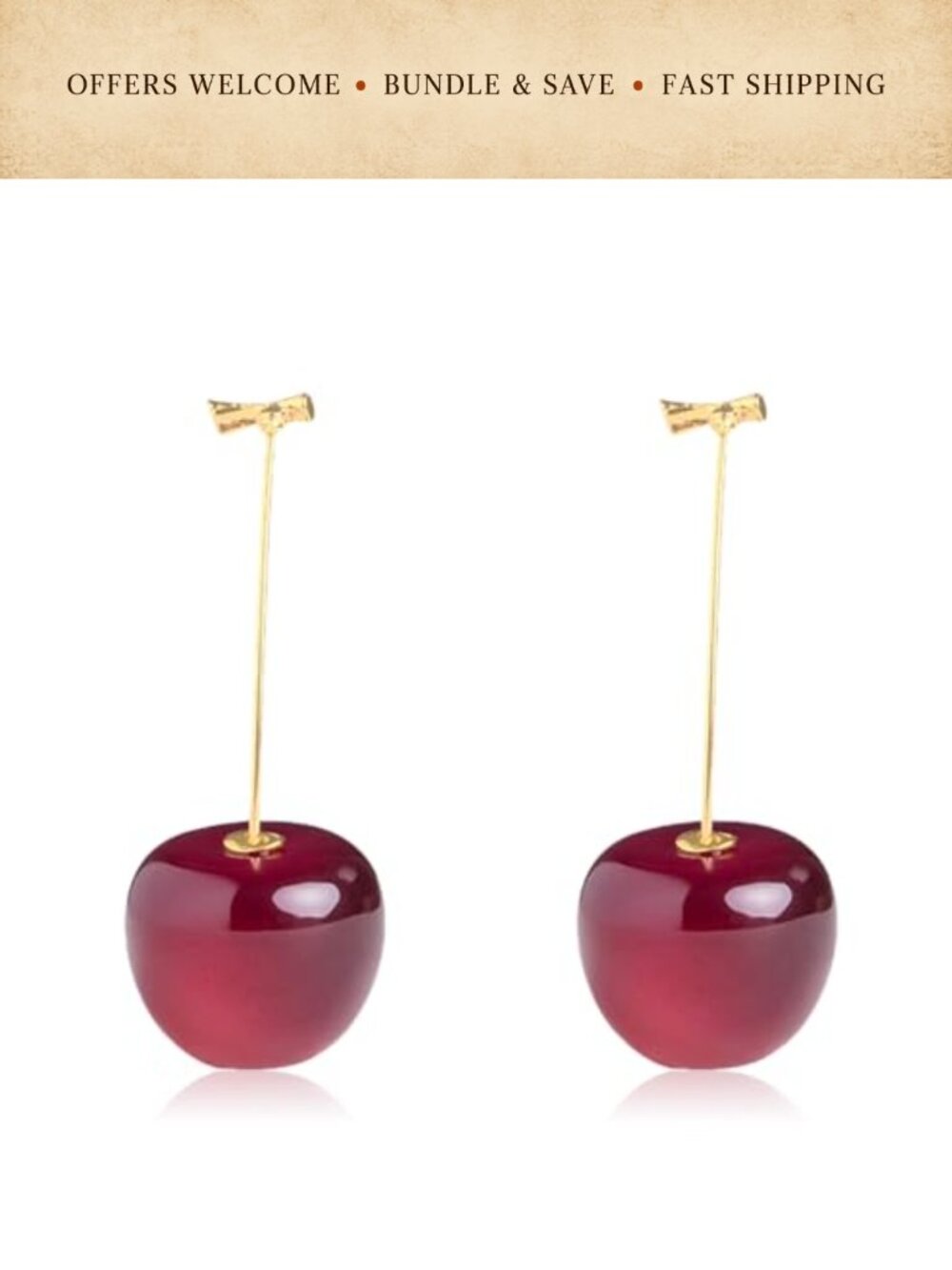 Cherry Earrings Cute Fruit Dangle Women Fashion Summer Beach Jewelry